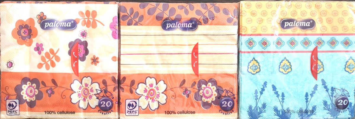 Paloma ubrousky DECOR FRAME NOVÉ 3vrst.,20ks,33x33cm