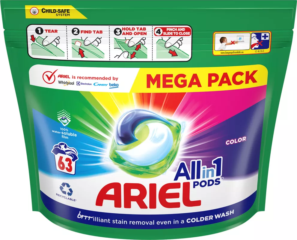 Ariel gel. tablety 63ks na praní Color