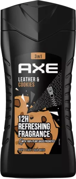 AXE MEN LEATHER&COOKIES 3v1 ALL DAY FRESH sprch.gel 250ml , kart.12ks