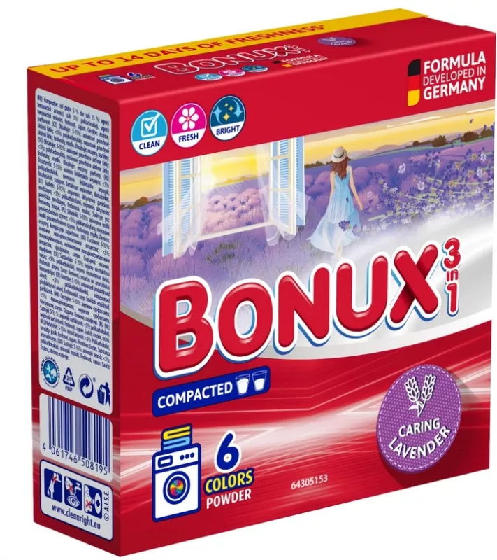 BONUX prací prášek 6PD, 390g levandule, kart. 14ks