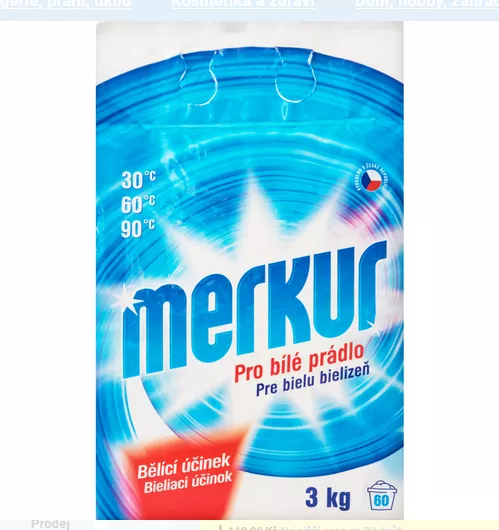 Merkur pro bílé prádlo 3kg s bělícím účinkem, PD