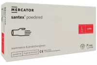 Rukavice SANTEX latexové vel."L"100ks, s pudrem, jednor., kart. 10x100ks  Akce !