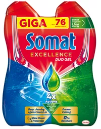 SOMAT EXCELLE 2x684ml DUO gel do myčky na nádobí ,76 mytí AKCE !!!