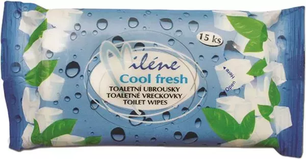 Vlhč.ubrousky cestovní 15ks Miléne COOL Fresh, kart. 12ks