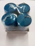 Adventní svíce válec 4ks/40/80mm metalik petrolejová