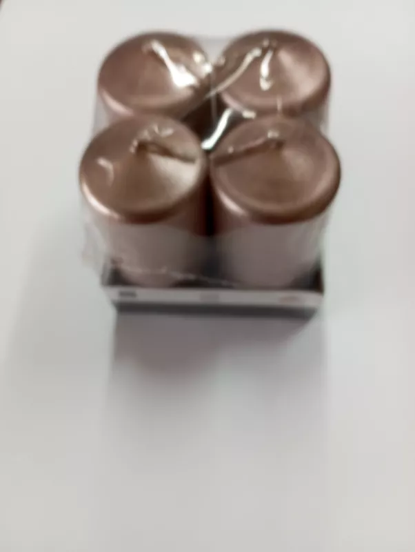 Adventní svíce válec 4ks/40/80mm metalik rosegold