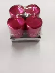Adventní svíce válec 4ks/40/80mm metalik růžová
