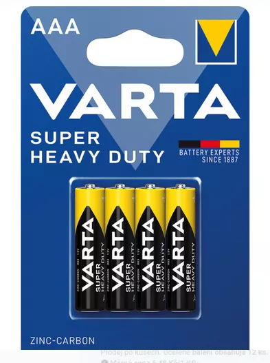 Baterie mikrotužková AAA VARTA 2003B4 R03 2003101414, cena za 4ks, kart. 12x4ks