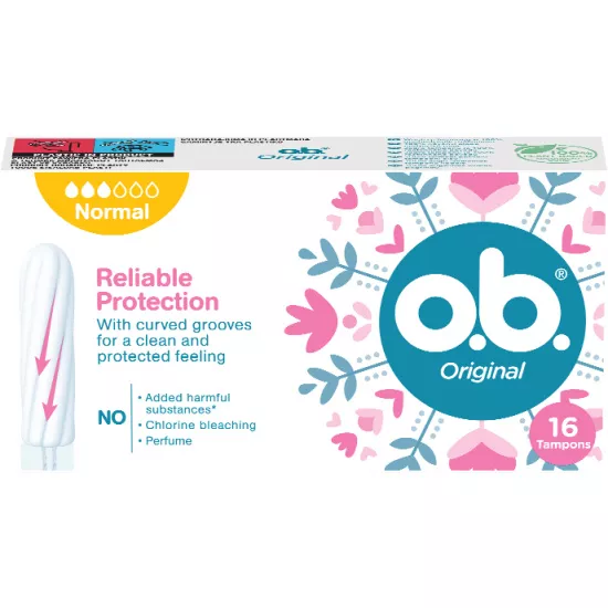 o.b. tampony Original Normal Reliable Protection žluté, 16ks kart.6ks