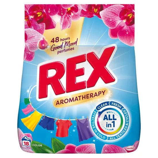 REX prací prášek color 0,9kg 18PD Aromatherapy