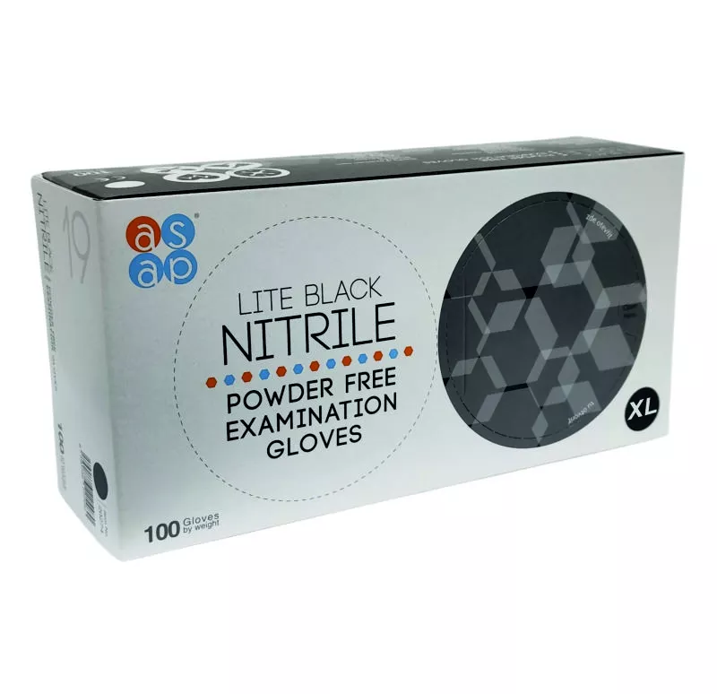 Rukavice jednoráz. vyšetř. nitryl bez pudru,Black, vel. XL,100ks, kart.10x100 RD3010405