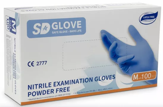 Rukavice jednorázové vyšetřovací nitryl GLOVE bez pudru, modré, vel. S 100ks, 10x100ks