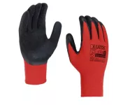 Rukavice TECH red+black PU polyester+latex vel. L