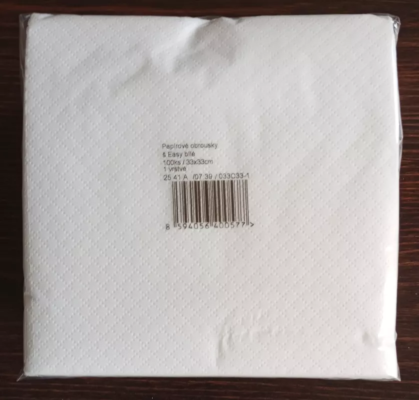 š EASY ubrousky 33x33cm, 1vrst.100ks, bílé, 100% cel. v kart. 24ks AKCE!!