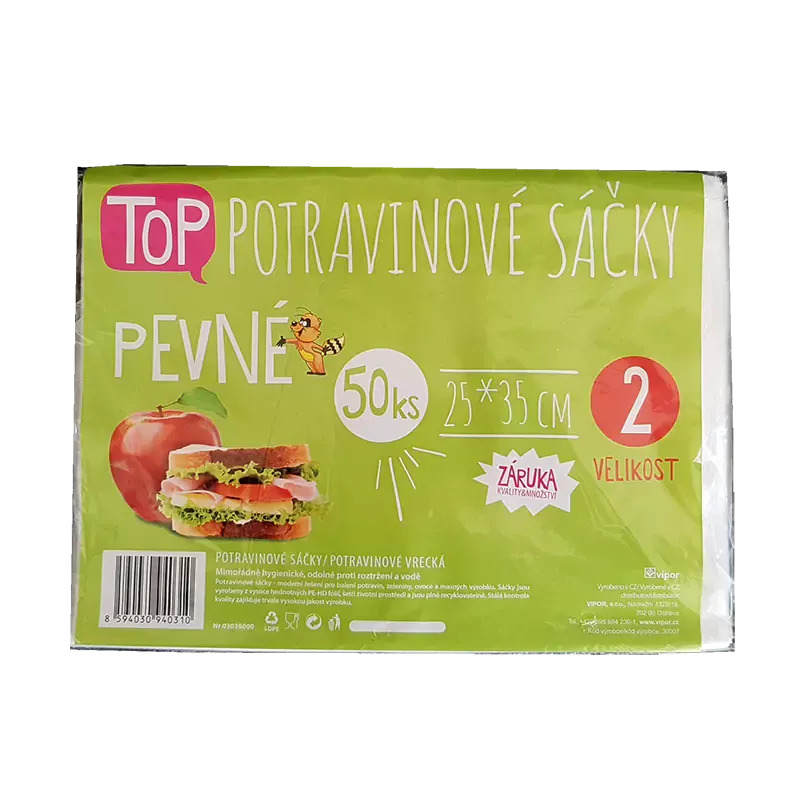 Sáček potravin. TOP pevný 25x35cm 50ks, vel.2, kart. 70x50ks