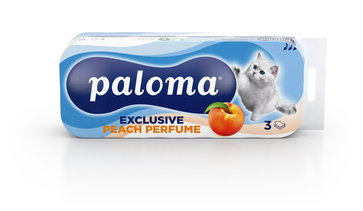 TP PALOMA PEACH s vůní, 3vrstvý, 100% cel., bal.9x10ks, pal.108 bal., 3838952034432