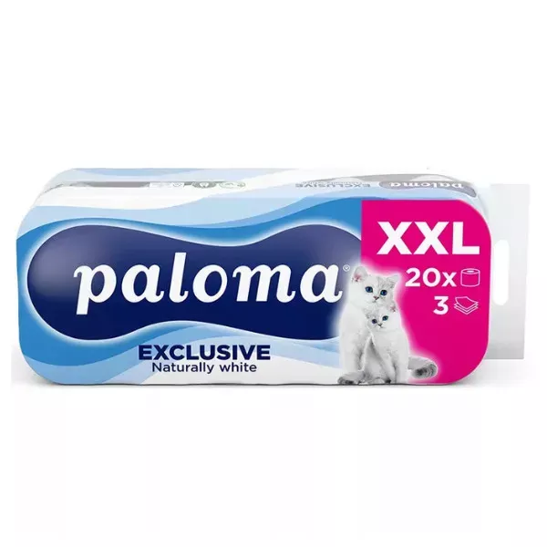 TP Paloma Exclusive white 20ks/1, 100%cel., 3vrst.,20x102, 4x20ks v pytli