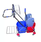 Úklidový vozík na kolečkách z pochrom. oceli, vědra 2x17l,vodítko,ždímač SPL,držák pytle,