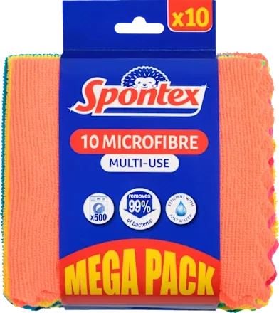 Utěrka MICROFIBRE 10ks 30x30cm super účinná víceúčelová MEGA PACK