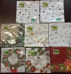 Vánoční ubrousky 33x33cm, 3vrst., celopotisk,mix motivů, kart. 30ks