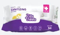 Vlhč. ubrousky Antibacterialní Teta Violeta Universal 56ks s pevným klipem, 14ks/k