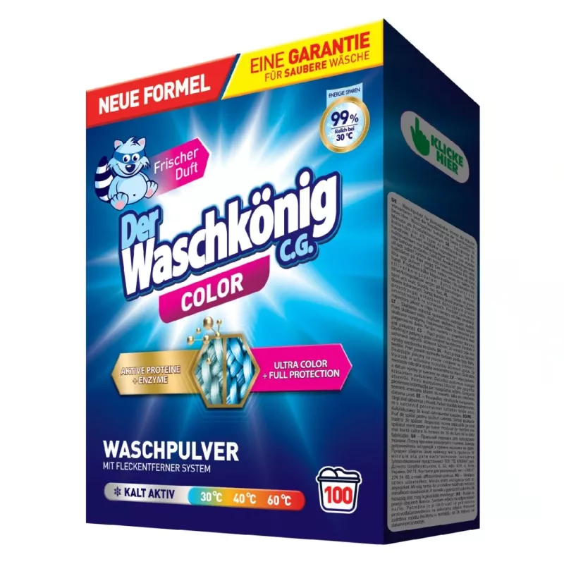 Waschkonig 6kg pr.prášek COLOR, 100PD, box AKCE !!