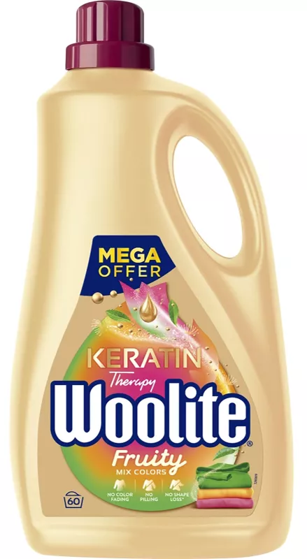 WOOLITE 3,6l Keratin Colors FRUITY 60 PD, kart.3ks AKCE!!!!