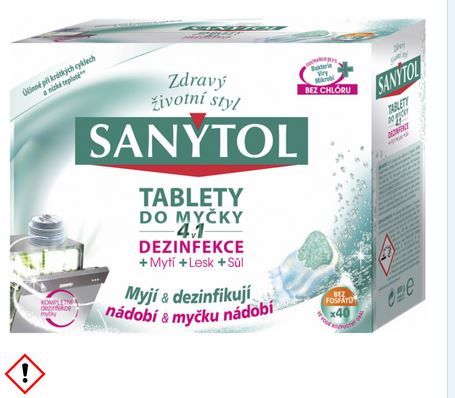 Sanytol 4x1 tablety do myčky 40ks dezinfekční