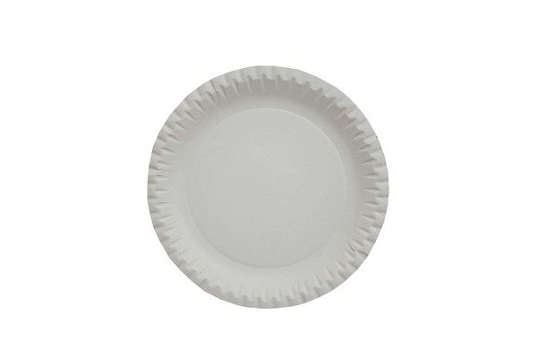 Papírový talíř bílý pr. 23cm, recykl. (100ks)