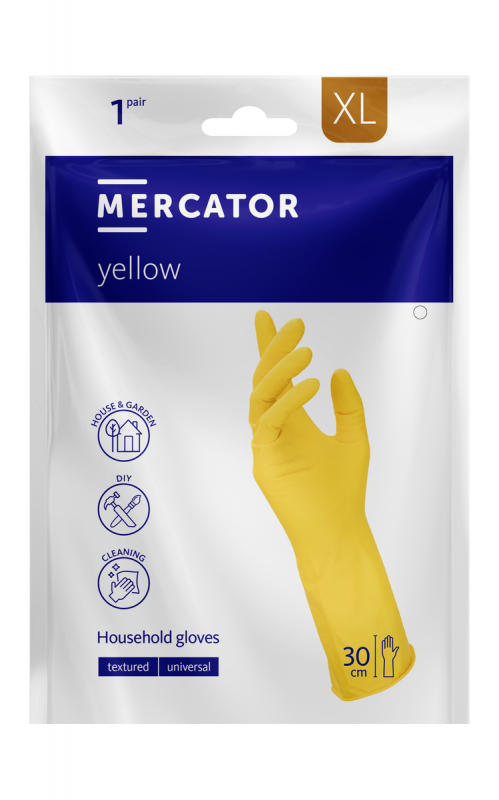 Rukavice Mercator gum. XL, vel.10 ,žluté