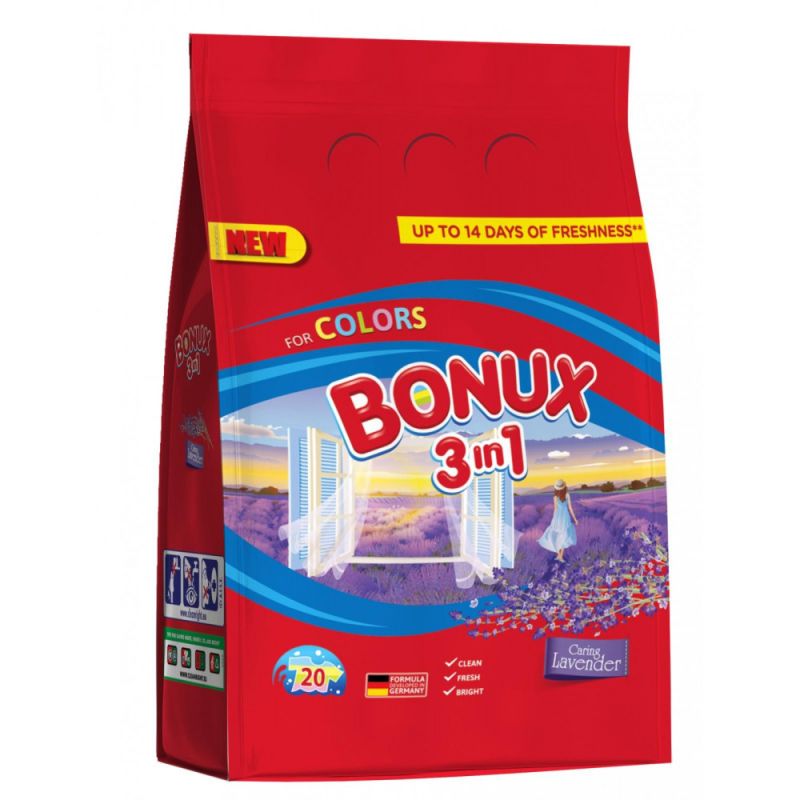 Bonux Biomat 3v1 Lavender COLOR 1,5kg 20 PD, kart. 10ks AKCE !!!