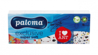 Kapesníky PALOMA EXCLUSIVE &quot;ART&quot; bílé 4vrst.,100% celuloza  10x10 ks, limitovaná edice