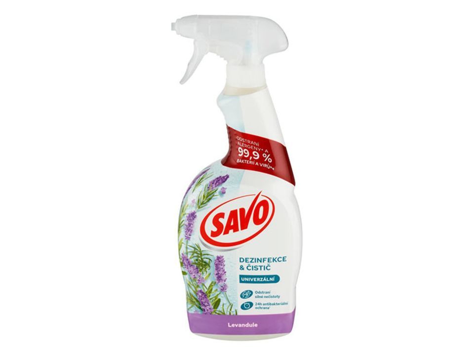 SAVO ANTIBAKTERIALNÍ dezinf.bez chloru spray 700ml LEVAND,bez zápachu,vhodný na dět.hračky